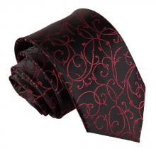 Svart-burgundy, virvelmönstrad slips