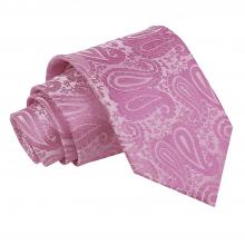 Vaaleanpunainen, paisleykuvioitu solmio