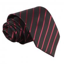 Musta-viininpunainen raidallinen solmio