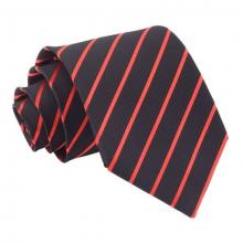 Musta-punainen raidallinen solmio
