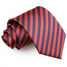 Marinblå-röd randig slips
