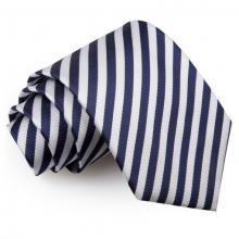Marinblå-vit randig slips