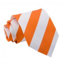 Oranssi-valkoinen raidallinen solmio