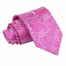 Fuksian pinkki, paisleykuvioitu solmio